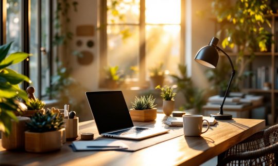 Desk in the sunshine